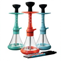 Chicha arabe moderne en métal à tube unique avec foyer fileté, ensemble complet avec tous les accessoires, prix de gros usine