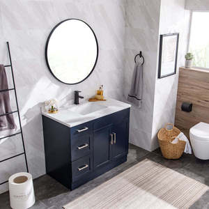 Mueble de <span class=keywords><strong>Baño</strong></span> de <span class=keywords><strong>Diseño</strong></span> Italiano Personalizado de Lujo con <span class=keywords><strong>Diseño</strong></span> Acanalado, Lavabo Doble, Espejo Inteligente <span class=keywords><strong>para</strong></span> Hoteles - Product Image 3