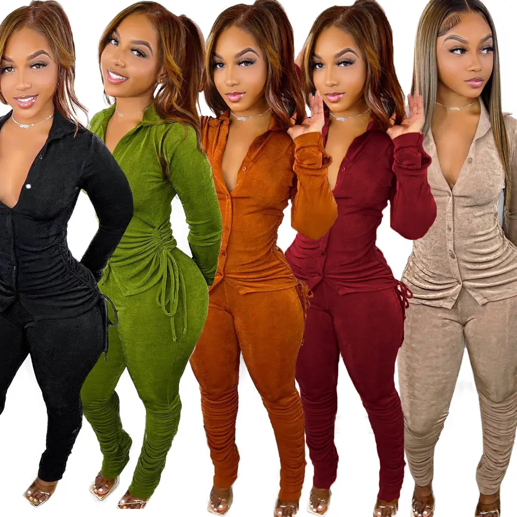 Casual Workout Women Joggers Tracksuits Two Piece Set Fall Winter Clothing Outfits Ladies Crop Tops Sexy 2 Piece Pant Sets