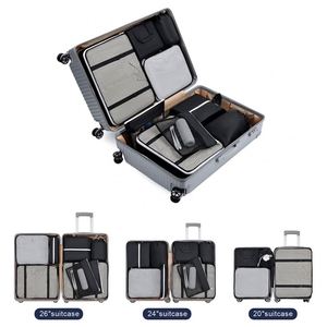 Ensemble de 9 organiseurs de maquillage de voyage personnalisés, nouveaux cubes de compression cosmétiques en maille PVC imperméable, valises en polyester - Product Image 6