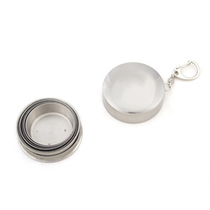 Stainless Steel Telescopic Folding Cup 2.5oz Collapsible Portable Travel Wash Cup For Outdoor Use - Product Image 2