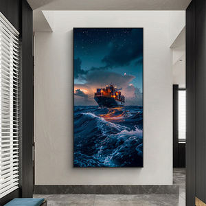 Luxe haut de gamme moderne Marine bateau conception toile peinture salon maison bureau décoration impression cristal porcelaine peinture - Product Image 3