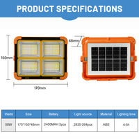 Linterna Solar LED Súper Brillante para Exteriores, Camping, Portátil, Resistente al Agua IP66, de Emergencia, ABS, 50W, Ángulo de Haz Ajustable