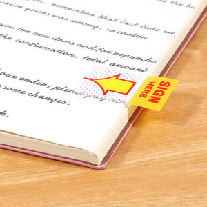 Fournitures de bureau Foska onglets de livre auto-adhésifs 25*45mm Film PET de haute qualité signe translucide ici drapeaux fléchés pour l'annotation - Product Image 4
