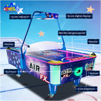 Table de hockey sur air commerciale en acrylique avec éclairage LED, machine de jeu d'arcade à monnayeur pour deux joueurs, idéale pour parcs d'attractions et centres de divertissement