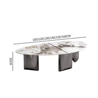 Table basse d'appartement au design moderne, table basse durable avec plateau en pierre, table basse luxueuse pour salon, table basse unique en forme de galet