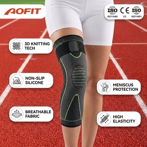 ปลอกรัดเข่า AOFIT แบบถัก ระบายอากาศได้ดี พร้อมซิลิโคนกันลื่น สำหรับป้องกันการบาดเจ็บขณะวิ่ง เหมาะสำหรับทุกเพศ - Product Image 1
