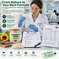Poudre de protéines de graines de tournesol sans soja, sans produits laitiers, sans gluten, végétalienne, protéines végétales pour compléments alimentaires, distributeur de marque, non-OGM