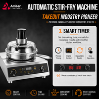 Robot de cuisson automatique commercial 5KW 220V, machine à wok électrique à agitation automatique pour riz frit, nouilles, malatang