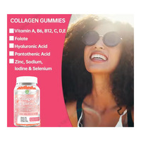 Gummies de collagène, biotine, kératine, acide hyaluronique, zinc et sélénium pour cheveux, peau, ongles et articulations, 60 gummies sans gélatine, sans gluten, OEM ODM