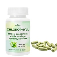 Capsules de Chlorophylle Supplément Super Aliment Vert Persil Menthe Poivrée Luzerne Moringa Spiruline Chlorelle Soutien Détox Végétarien