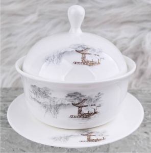 Juego de Vajilla de Porcelana China con Diseño de Paisaje al Tinte, Estilo Moderno, para Té y Cena, para Restaurante, Hotel y Hogar - Product Image 6