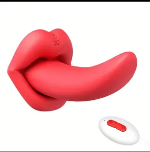 Langes Zungenform 2-in-1 Zungenleck-Vibrator fantastischer G-Punkt und Klitoris-Stimulation genießen Sie eine Honig-Zungenmassage