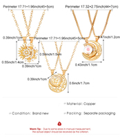 Nouveau Collier de couple lune style Instagram transfrontalier, chaîne en bambou, alliage électroplaqué, design à fermoir magnétique Europe-Amérique
