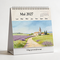 Calendriers de bureau personnalisés en gros, nouveau design créatif, couverture rigide illustrée, décoration de bureau simple