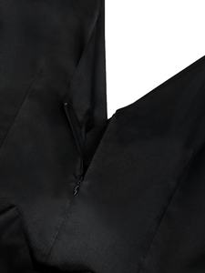 Black A-Line Casual <strong>Dress</strong> V-Neck Big Swing Washable Formal <strong>Funeral</strong> Wear Satin Party <strong>Dress</strong> - Product Image 5