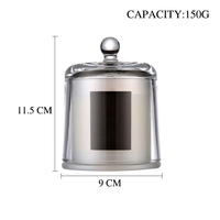 Bocaux en verre transparent en forme de Cloche Unique de 150g Pour bougies avec couvercle et Pot de boîte Pour Bougie