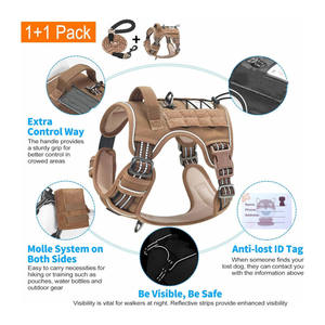 Correa retráctil de perro grande marrón, diseño táctico resistente, bufanda de liberación rápida, remache de encaje, servicio de control fácil, entrenamiento No - Product Image 3