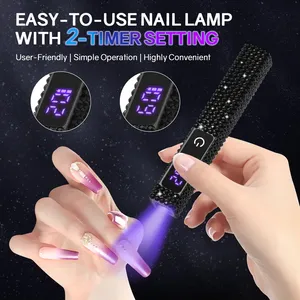 Mini lampe UV ED portative pour ongles, sécheuse à ongles rechargeable pour le durcissement du vernis gel avec écran LED, machine de manucure - Product Image 5