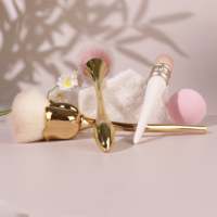 Ensemble de pinceaux de maquillage personnalisés à manche effilé artistique, vente chaude, poils synthétiques, prix bas avec logo privé pour le visage