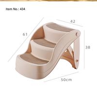 Escalier pliable à 3 niveaux en plastique imprimé pour animaux de compagnie, antidérapant, portable, pour lit haut, canapé, petits chiens et chats seniors