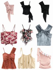 Pakaian wanita 2023 mode baru 3 warna tekstur Satin warna Solid kerah Halter Chic Top grosir - Product Image 6