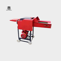 Machine à couper le fourrage automatique 3-en-1 robuste pour fourrage sec/humide, hacheuse de herbe en fer rouge pour l'alimentation des poulets