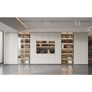 Mobilier de salle à manger moderne et luxueux Table console en bois brillant <span class=keywords><strong>Buffet</strong></span> de rangement <span class=keywords><strong>blanc</strong></span> et or <span class=keywords><strong>Buffet</strong></span> avec dessus en marbre - Product Image 1