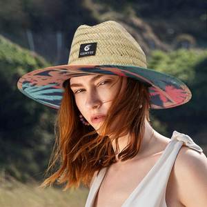 Natural Grass Sombrero Wide Brim Surfing Lifeguard <b>Straw</b> <b>Hat</b> Custom <b>Summer</b> Natural <b>Straw</b> <b>Hat</b> for Men With logo - Product Image 3