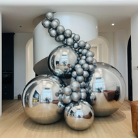 Boule miroir gonflable couleur argent, réutilisable, grande bulle, ballons brillants