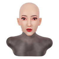 Masque facial féminin en silicone, masque de tête réaliste personnalisé pour fête d'Halloween, masque facial réaliste pour Drag Queen