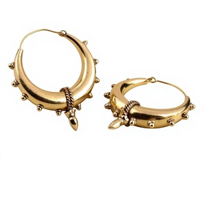 Boucles d'oreilles pendantes pour femmes en laiton plaqué or 18 carats, style bohème mignon, bijoux cadeau pour fête - Product Image 1