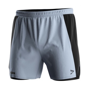 Shorts d'entraînement décontractés 2-en-1 OEM à séchage rapide, compression musculaire, double maille, taille élastique, 100 % polyester toile - Product Image 3