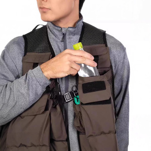 Gilet de pêche vintage en maille pour hommes et femmes, léger, respirant, multi-poches, pour la pêche à la mouche, la randonnée, la photographie, les voyages - Product Image 5