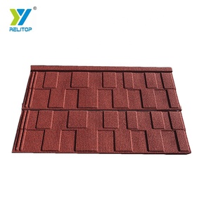 Tegole Metalliche Rivestite con Scaglie di Pietra Naturale Tipo Shingle Rosso Mattone 0.35MM 0.4MM 0.5MM <span class=keywords><strong>in</strong></span> Acciaio Alluminio-Zinco - Product Image 3