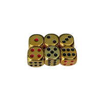 Dés en acrylique électroplaqués D6, dés à six faces, finition métallique or et argent, coins arrondis, accessoires de jeu de société RPG