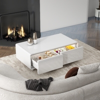 Table Basse Intelligente Multifonction Réfrigérateur Table Basse Moderne avec Haut-Parleur Intégré Chargeur USB Sans Fil