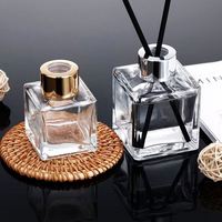 Diffuseur de parfum en verre, bouteille carrée d'huile essentielle aromatique, bâtons de diffuseur de parfum de roseau, bouteilles 50ml 100ml 150ml 200ml