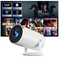 Proyektor Pintar Portabel HY300PRO Plus Android Wifi Game Proyektor Home Theater Mini Silinder