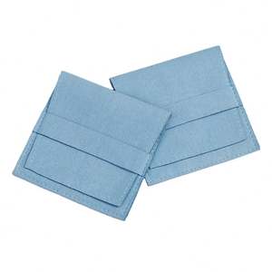 Pochette d'emballage de bijoux de luxe en microfibre écologique avec logo personnalisé, style géométrique, enveloppe cadeau avec cordons et séparateur - Product Image 1