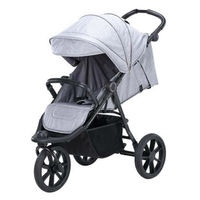 Poussette tout-terrain 3 roues en alliage d'aluminium Brigthbebe, capacité de charge 20 kg, compatible avec les systèmes de voyage, utilisation facile à une main