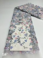 Tissu en dentelle à sequins français luxueux avec des perles brodées, tissu en tulle pour robes de mariée