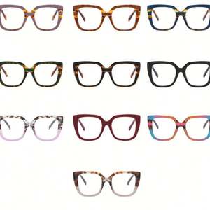 Lunettes de vue carrées pour femmes, logo personnalisé, mode rétro, UV400, colorées, imprimé léopard, anti-lumière bleue, 2025 - Product Image 6