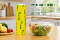 Film étirable en PVC de qualité alimentaire pour l'emballage alimentaire, transparent, longueur 10-2000 m, rouleau jumbo personnalisé