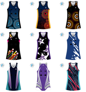 Tinh khiết Úc bản địa thăng hoa in bán buôn tùy chỉnh riêng Logo <span class=keywords><strong>netball</strong></span> đồng phục Dresses <span class=keywords><strong>netball</strong></span> Jerseys bao gồm yếm - Product Image 3