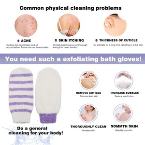 Guanti Esfolianti Naturali in Fibra di Bambù a Doppia Tessitura, Morbidi Guanti per Massaggi e Prodotti da Bagno per Spa - Product Image 4