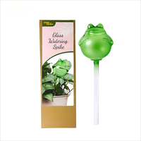 Globes d'arrosage de plantes en forme de grenouille Pointe d'arrosage en verre en forme de grenouille pour plantes d'intérieur