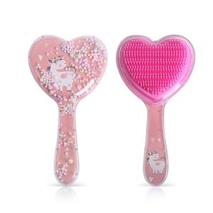 Penjualan terlaris lucu bentuk hati kartun payet bergagang panjang sikat rambut pijat pasir hisap bantalan udara sisir penata rambut untuk anak-anak - Product Image 3