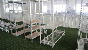 Carrito Danés de Alta Capacidad de Carga, Resistente a la Corrosión, de Acero Inoxidable, para Cuarto de Cultivo, con Cuatro Ruedas, Fácil de Ensamblar, Herramientas OEM - Product Image 3