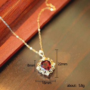 Elegante Collana con Ciondolo Rosso per Donne, Stile Lussuoso, Gioielli alla Moda per Celebrazioni - Product Image 5